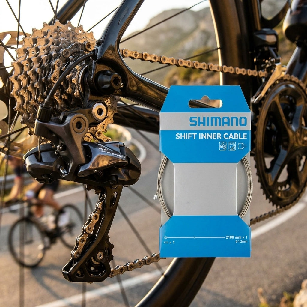 SHIMANO Schaltzug MTB/Road Edelstahl für reibungsarmes, präzises Schalten. Langlebig und korrosionsbeständig.