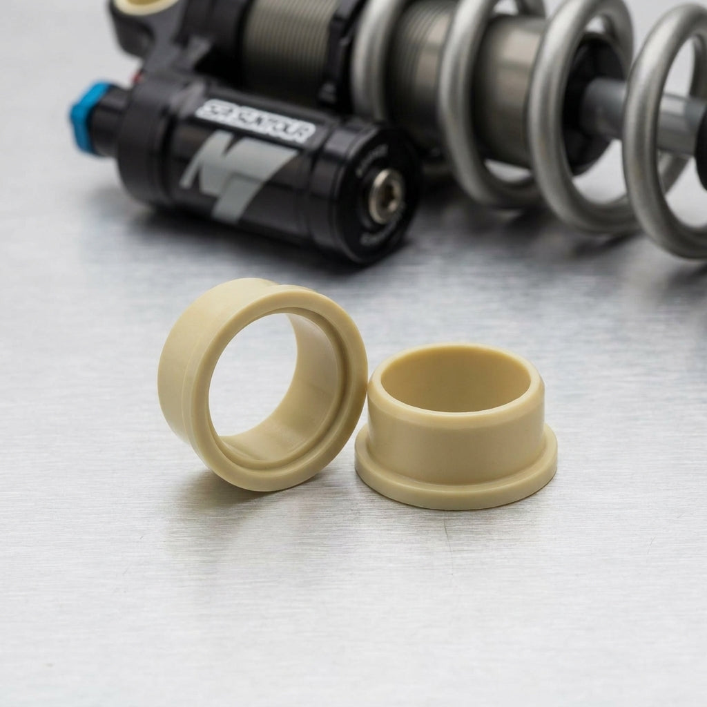 SR Suntour IGUS Kunststoffbuchse 10x25.4mm für TRIAIR Dämpfer. Langlebiges, schmierungsfreies Mountainbike Federungs-Ersatzteil.
