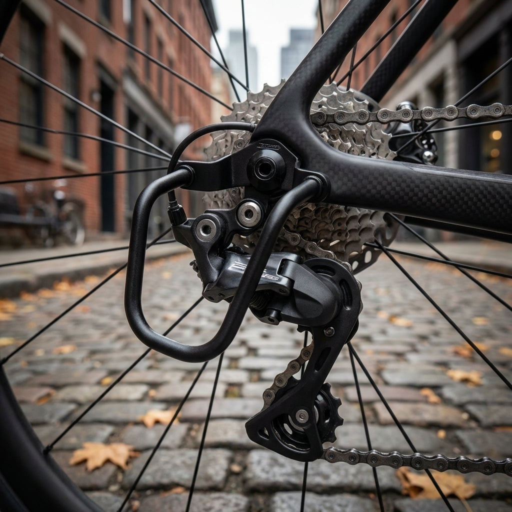 Point Schutzbügel für Schaltwerk 80mm in Schwarz. Robuster Metallschutz für Fahrradschaltungen.