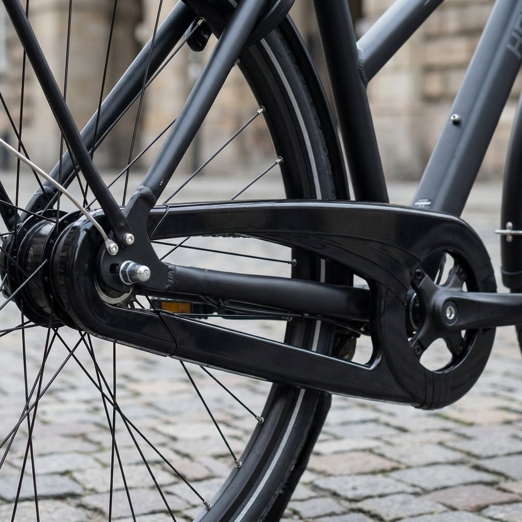 Hebie Kettenschutz schwarz 1-flügelig für Nabenschaltung am Fahrrad, 33 Zähne.