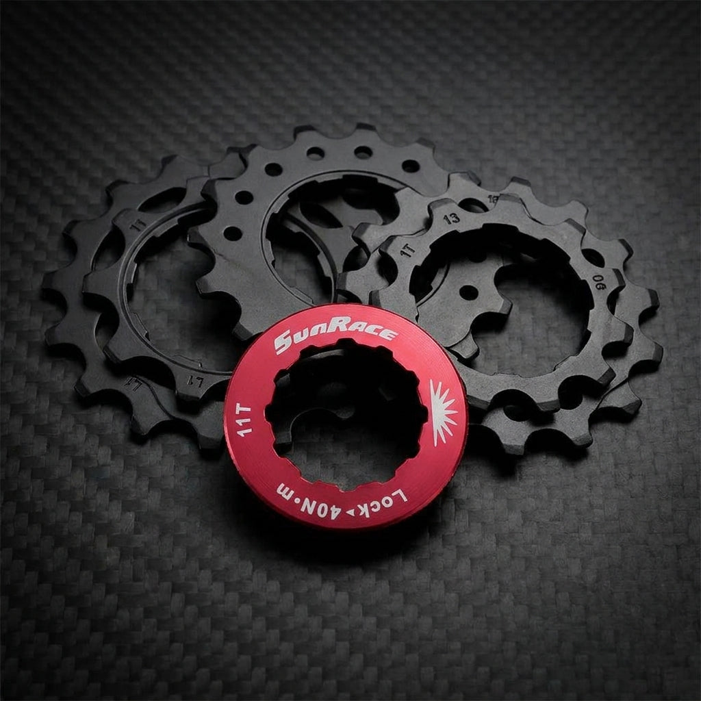 SunRace 12s Ersatzritzel 11-13-15z schwarz mit Lockring. Präzises Fahrrad-Ersatzteil für 12-Gang Kassette. Wartung & Upgrade.