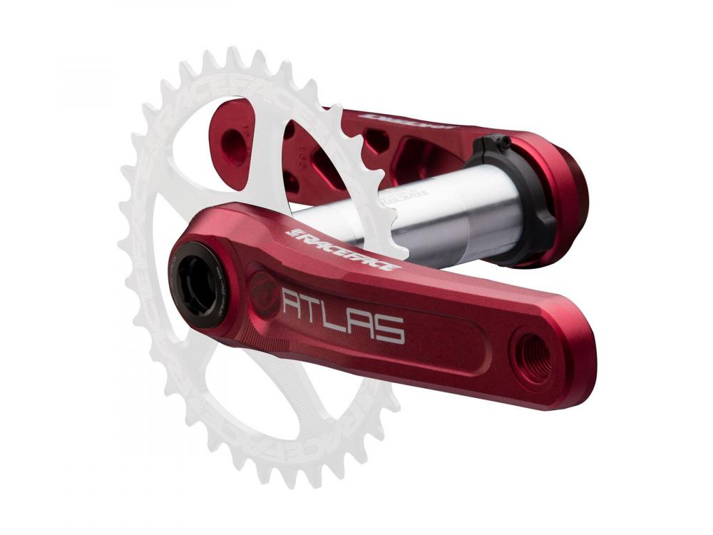 Race Face Atlas Kurbel, 165mm, 68/73mm, 30mm, rot - robuste MTB-Kurbel für aggressive Trails