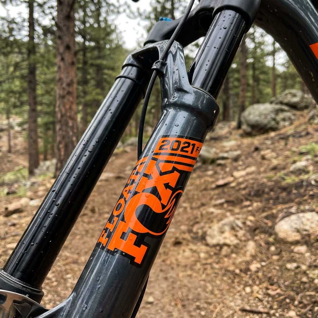 FOX Decal 2021 F-S FLOAT Orange für Federgabel und Dämpfer. Hochwertiger Aufkleber für Mountainbike Tuning und Schutz.