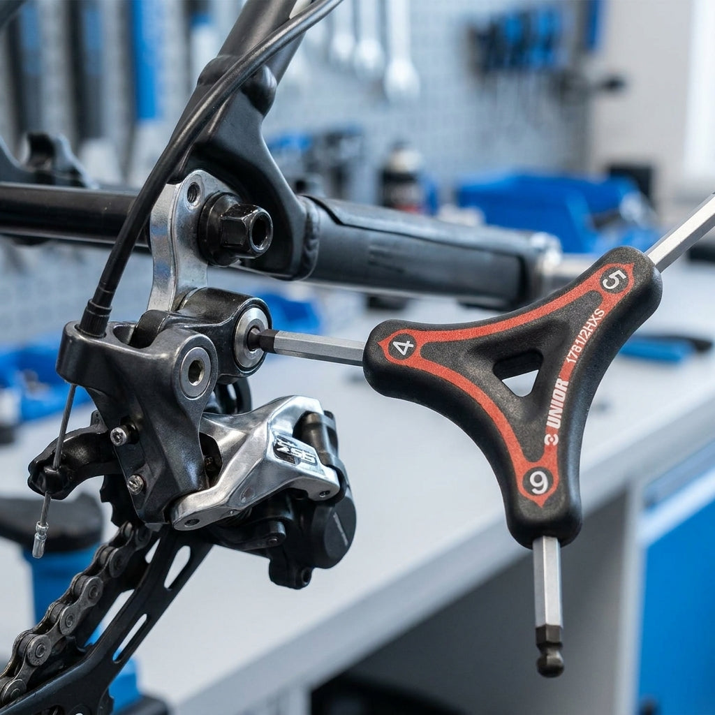 Unior Innensechskantschlüssel rot 4.5/6mm Kugelkopf. Hochwertiges Präzisionswerkzeug für Fahrrad, Möbel und Maschinen.