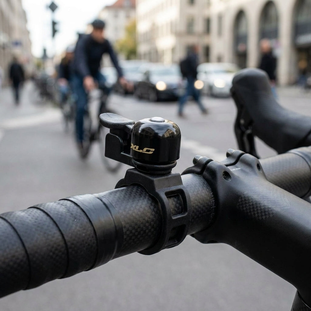 XLC Miniklingel DD-M18 schwarz, ultrakleine Fahrradklingel aus Aluminium mit universaler Befestigung für Rennrad, MTB, City.