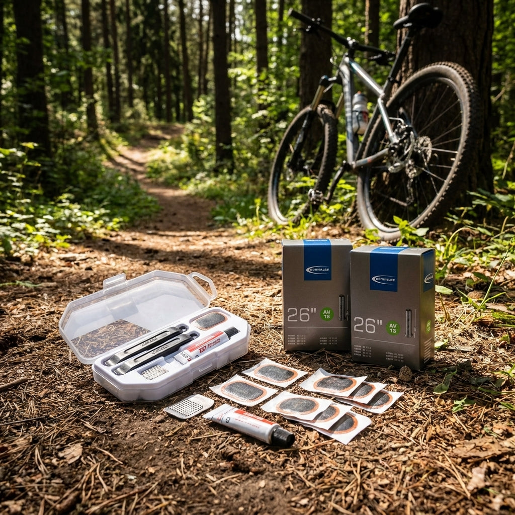 Schwalbe AV13 Fahrradschlauch 26 Zoll & Zéfal Reparaturset für schnelle Pannenhilfe. Ideal für Mountainbike & Tourenrad.