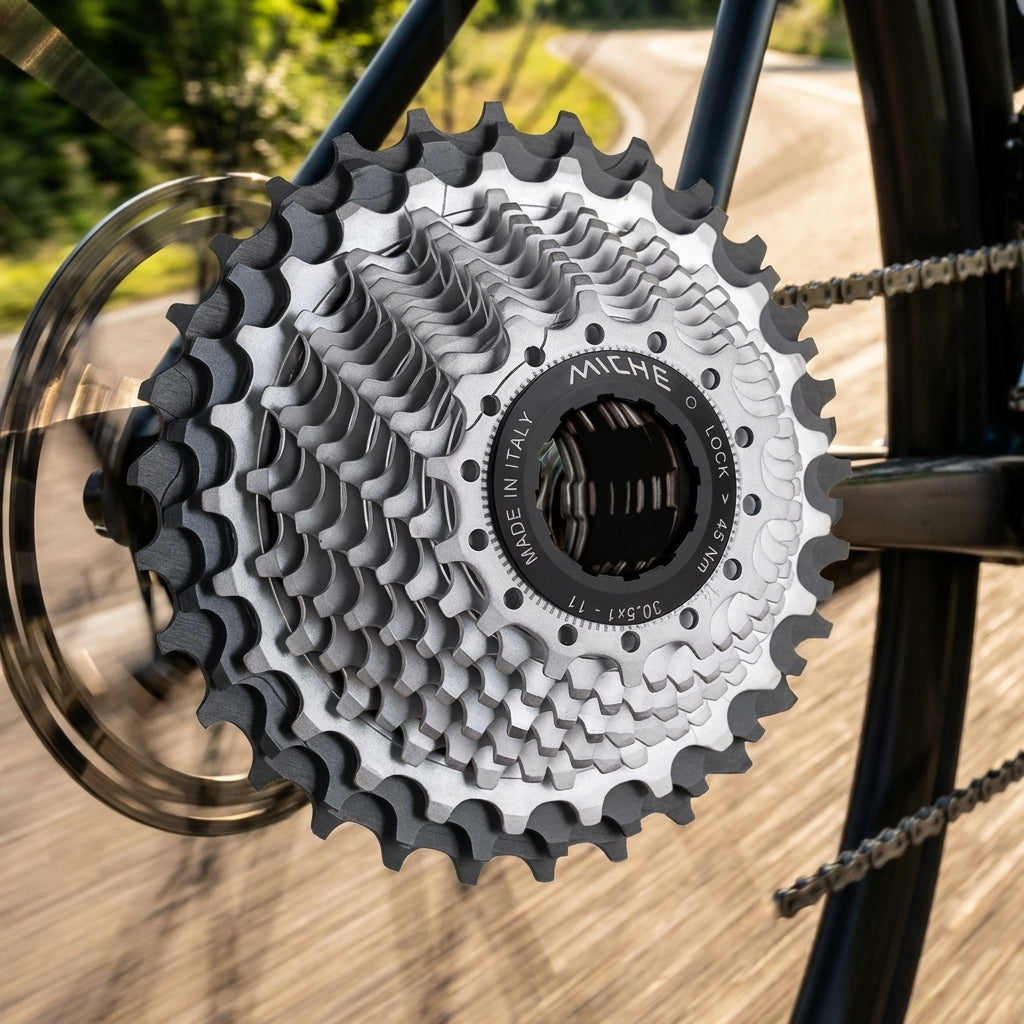 Miche Primato K12 12-fach Kassette 11-34 Zähne Shimano kompatibel am Fahrrad.