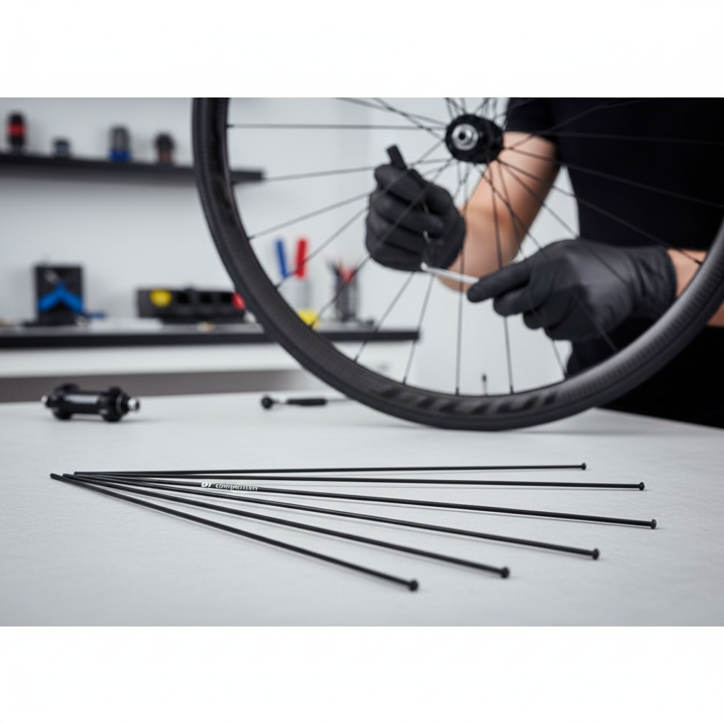 DT SWISS Competition Straightpull Speichen schwarz werden zu einem Fahrradlaufrad verbaut.