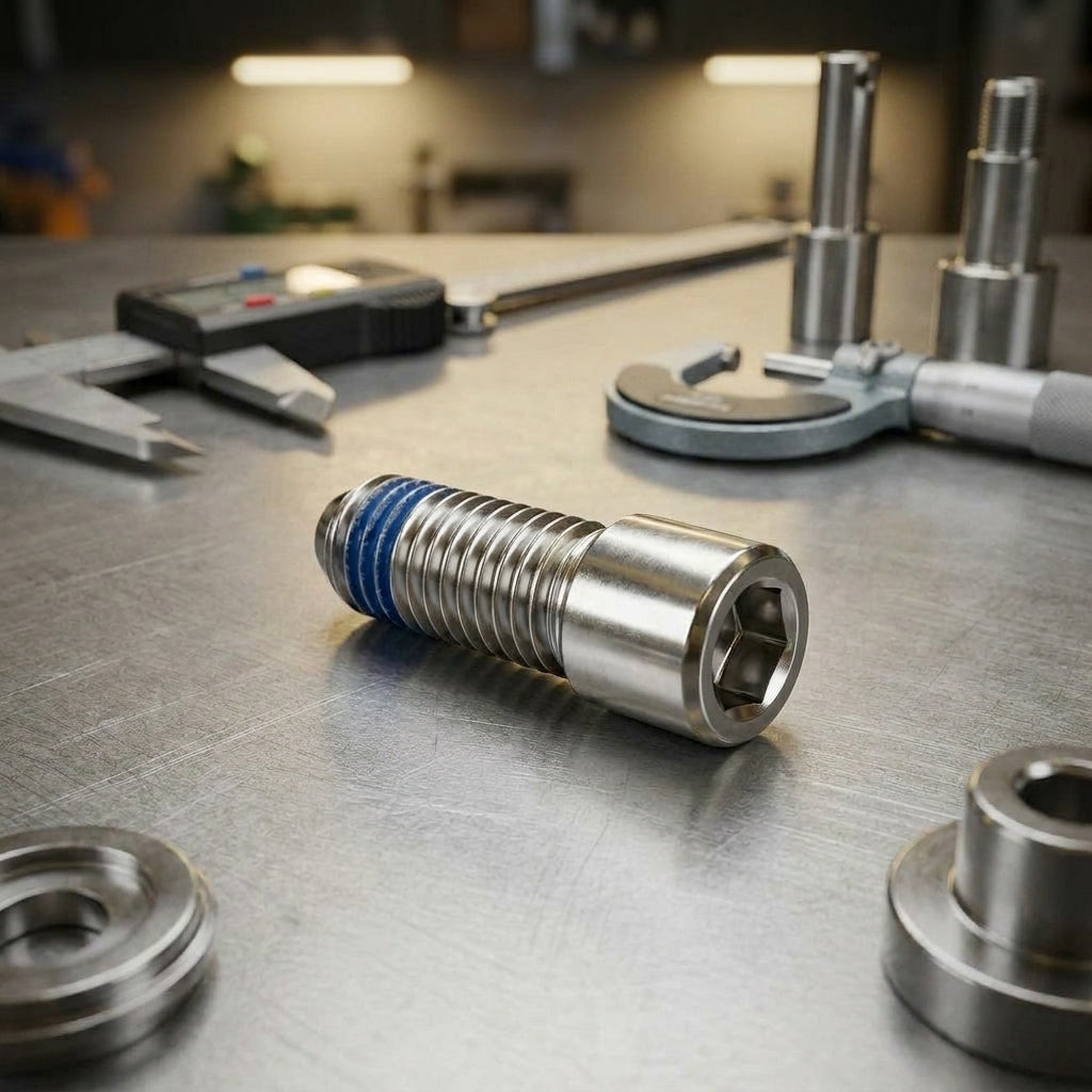 FOX Fastener M3 Edelstahlschraube mit Nylock Patch. Sichere, vibrationsfeste Madenschraube für Fahrrad & Technik. fahrradteiole.com.