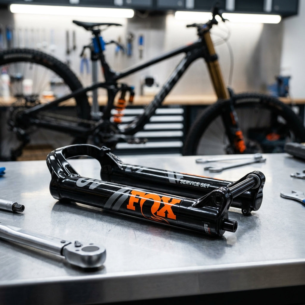 FOX Service Set 2021 40 27.5in Lower Assy. Shiny Black für präzise FOX 40 Federgabel Performance und Wartung.