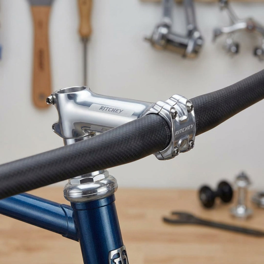 Ritchey Classic C220 Vorbau silber 31,8mm 70mm 6° für Rennrad MTB. 3D-geschmiedetes Aluminium. Präzises Handling.