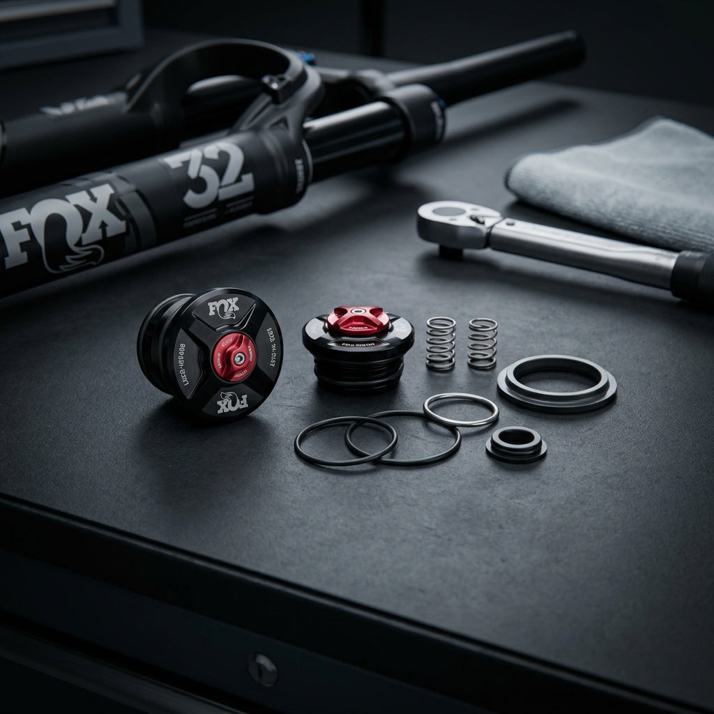 FOX Service Set 2022 32 TC Grip Topcap Interface Parts. Originalteile für präzise Wartung und Top-Performance Ihrer FOX 32 Federgabel.