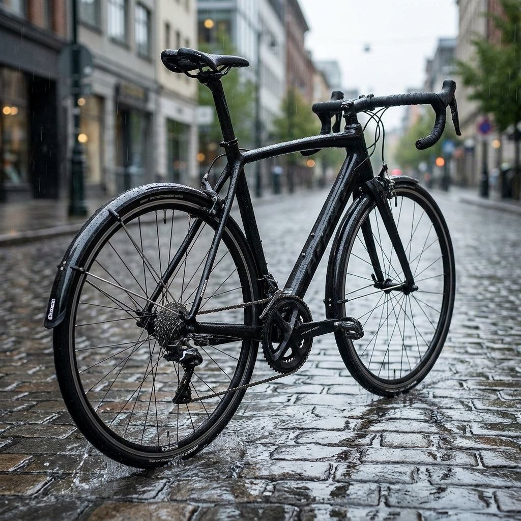 Procraft Rainbow Schutzblechset 28 Zoll schwarz am Fahrrad. Schützt zuverlässig vor Regen, Schmutz und Spritzwasser.