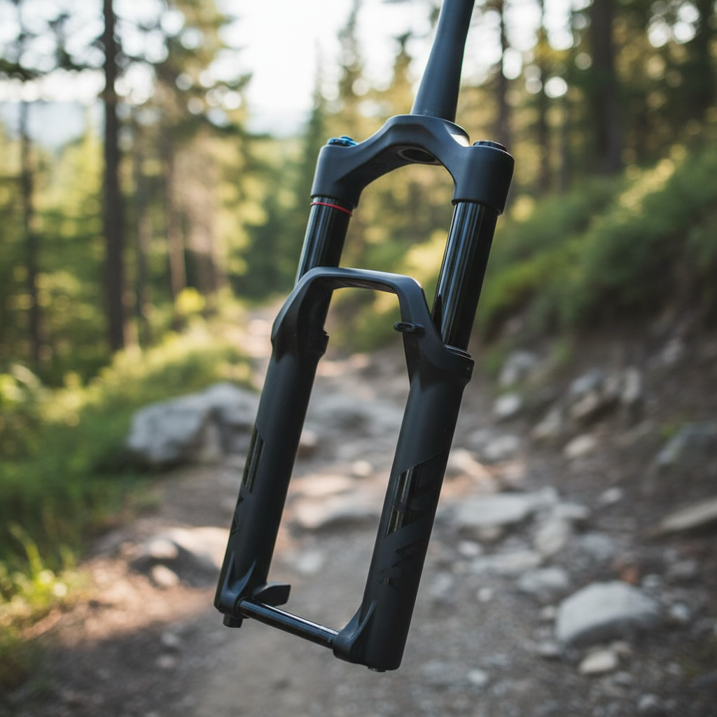 RockShox Gabel-Standrohr+Brücke CSU Lyrik Yari DPU27.5/29Boost. Schwarzes Aluminium für Mountainbike Performance.