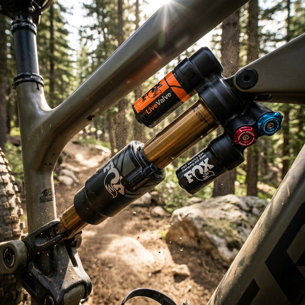 FOX Service Set Dämpfung Live Shock Fahrwerk. Präzise Dämpfungsjustage für Mountainbikes. Optimale Performance auf anspruchsvollen Trails.