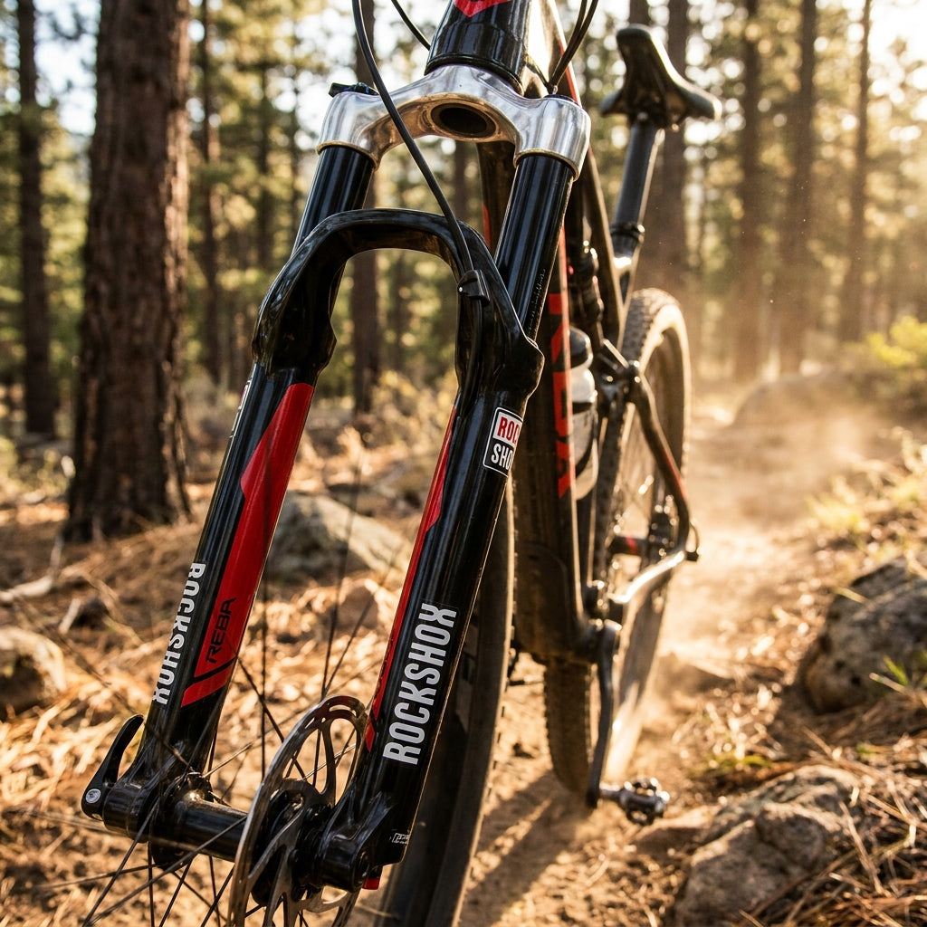 RockShox Reba Gabel Standrohr Brücke für Mountainbike. SoloAir, 80-100mm, 40 Offset. Aluminium Fahrradteil für Federung.