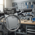 SHIMANO Bremszug-Set MTB/Road Stahl auf Verpackung am Fahrradlenker in Werkstatt.