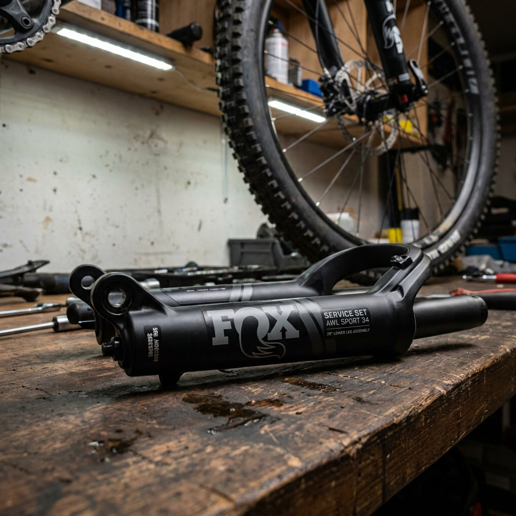 FOX Service Set AWL Sport 34 29 Zoll Federgabel Lower Leg Assembly, matt schwarz für Top-Performance.