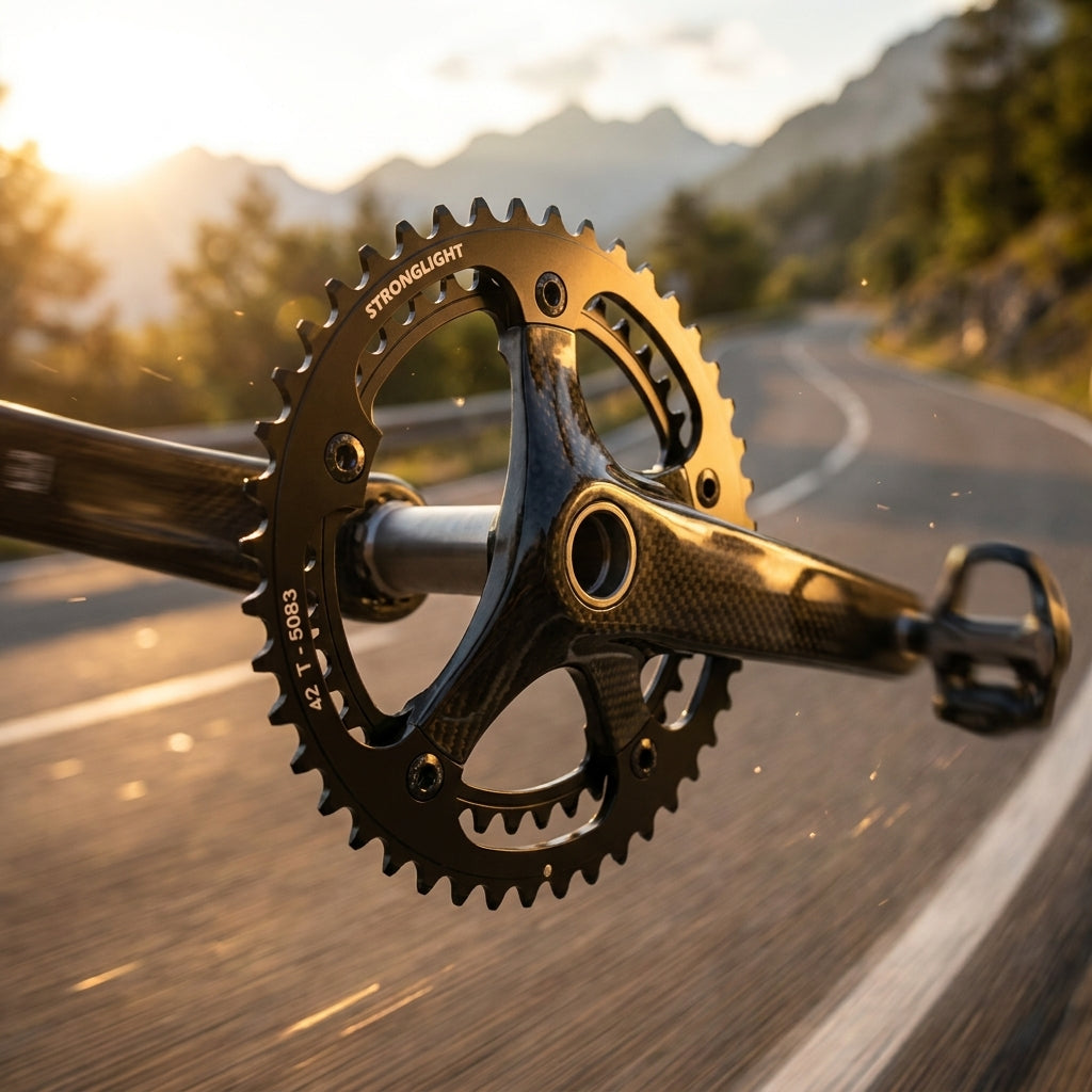 STRONGLIGHT Rennrad Kettenblatt, 130mm Lochkreis, 42 Zähne. Hochwertig, langlebig, präzise Schaltperformance für ambitionierte Fahrer.