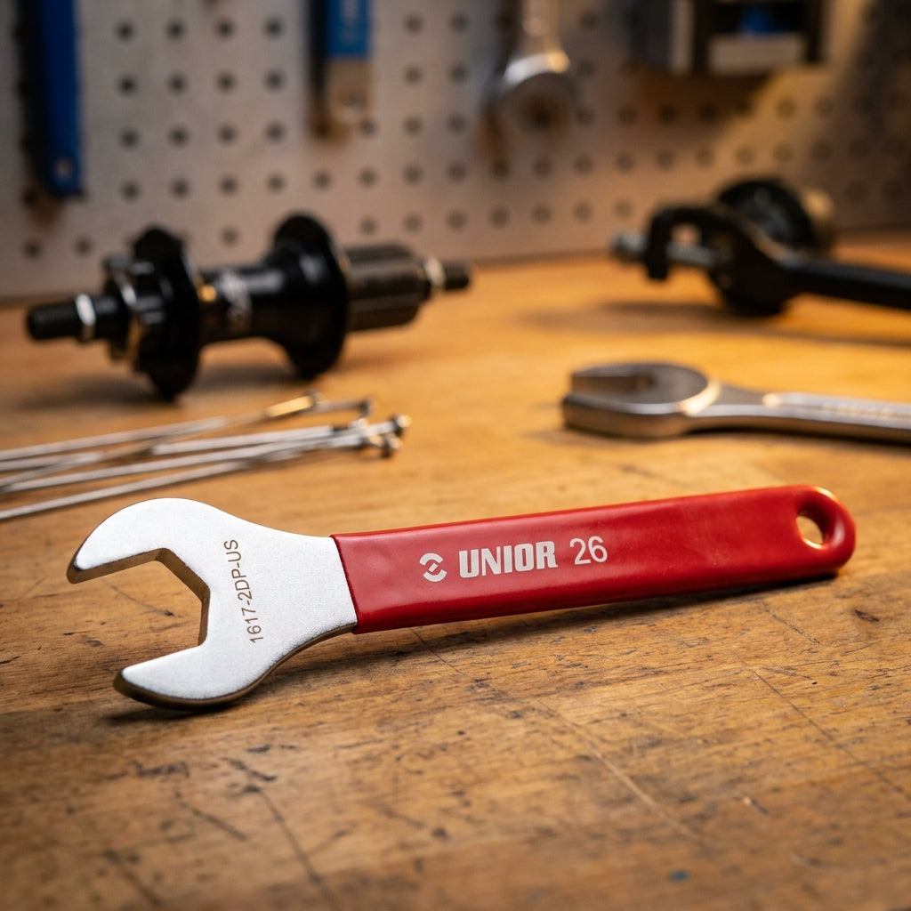Unior 1617-2DP-US Konusschlüssel 26mm rot. Präzises Fahrradwerkzeug für Nabenwartung. Robust & langlebig. Ideal für Radsportler.