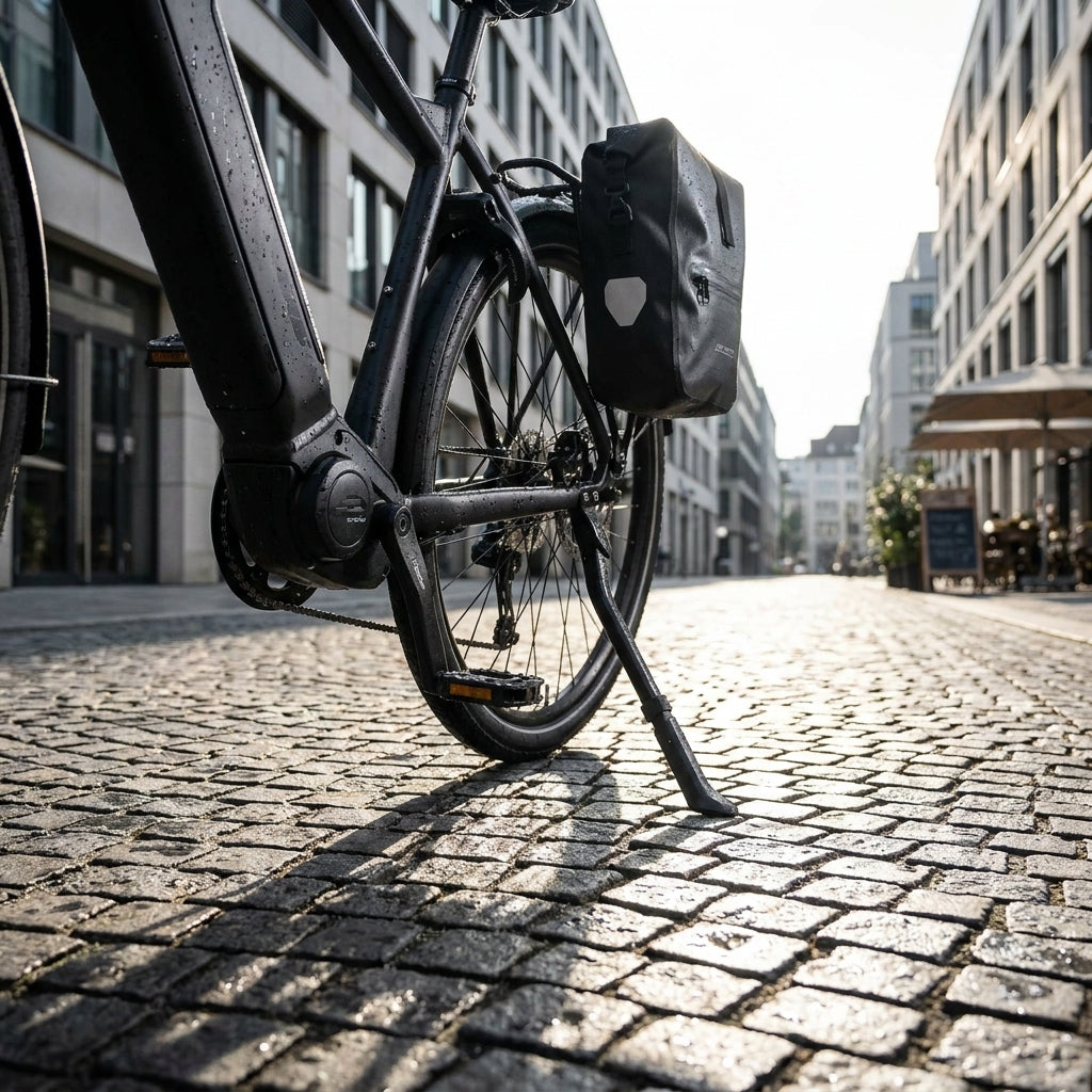 XLC Seitenständer KS-C08 schwarz, stabil für E-Bikes & Lastenräder. Verstellbar 16-24 Zoll, XXL-Fuß, 35kg Zuladung. Direktmontage.