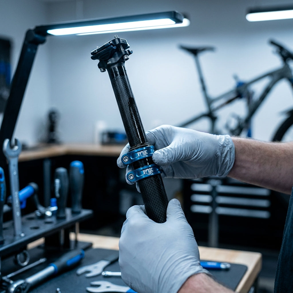 FOX Kit Tooling Transfer Neo Shaft Clamps: Präzises Spezialwerkzeug für sichere Sattelstützen Wartung. Schützt sensible Komponenten.