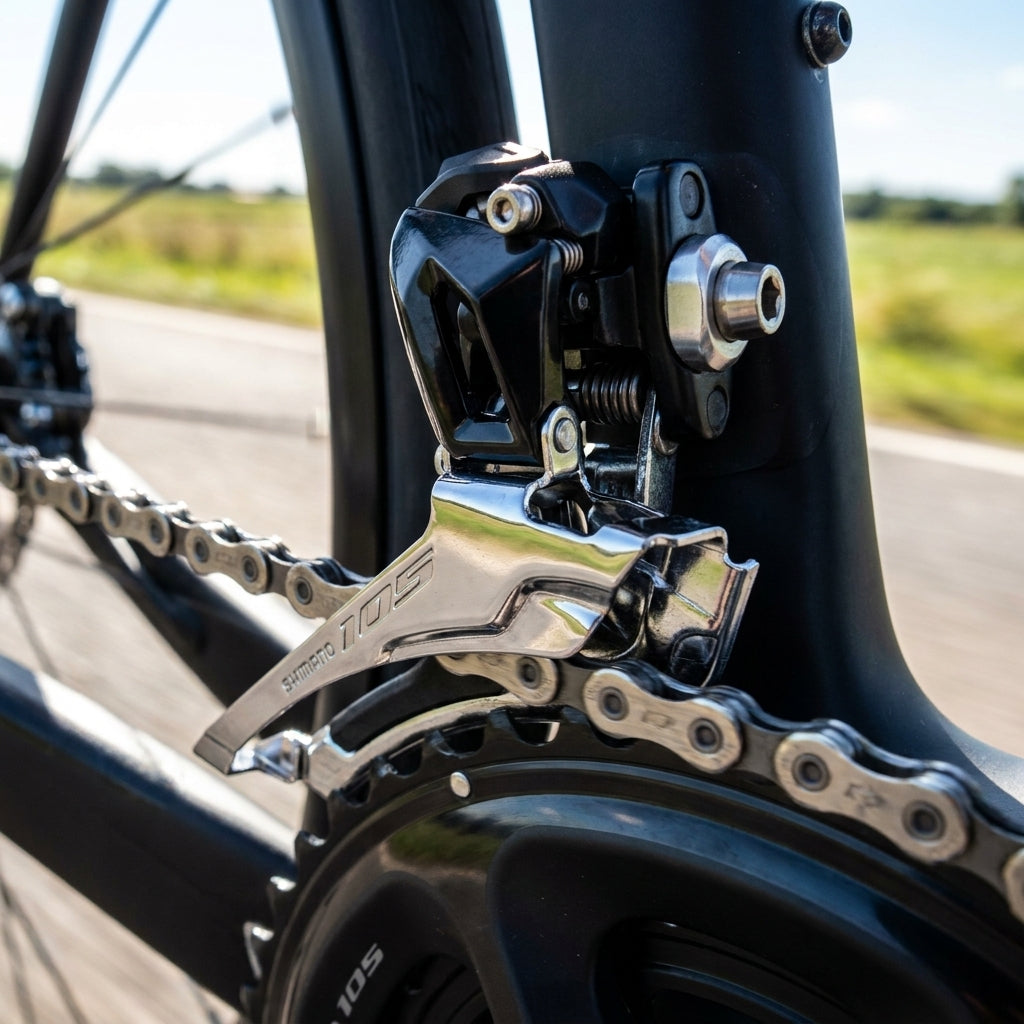 SHIMANO 105 FD-R7000 11-fach Anlöt Umwerfer für Rennräder, präzise Frontschalt-Performance.