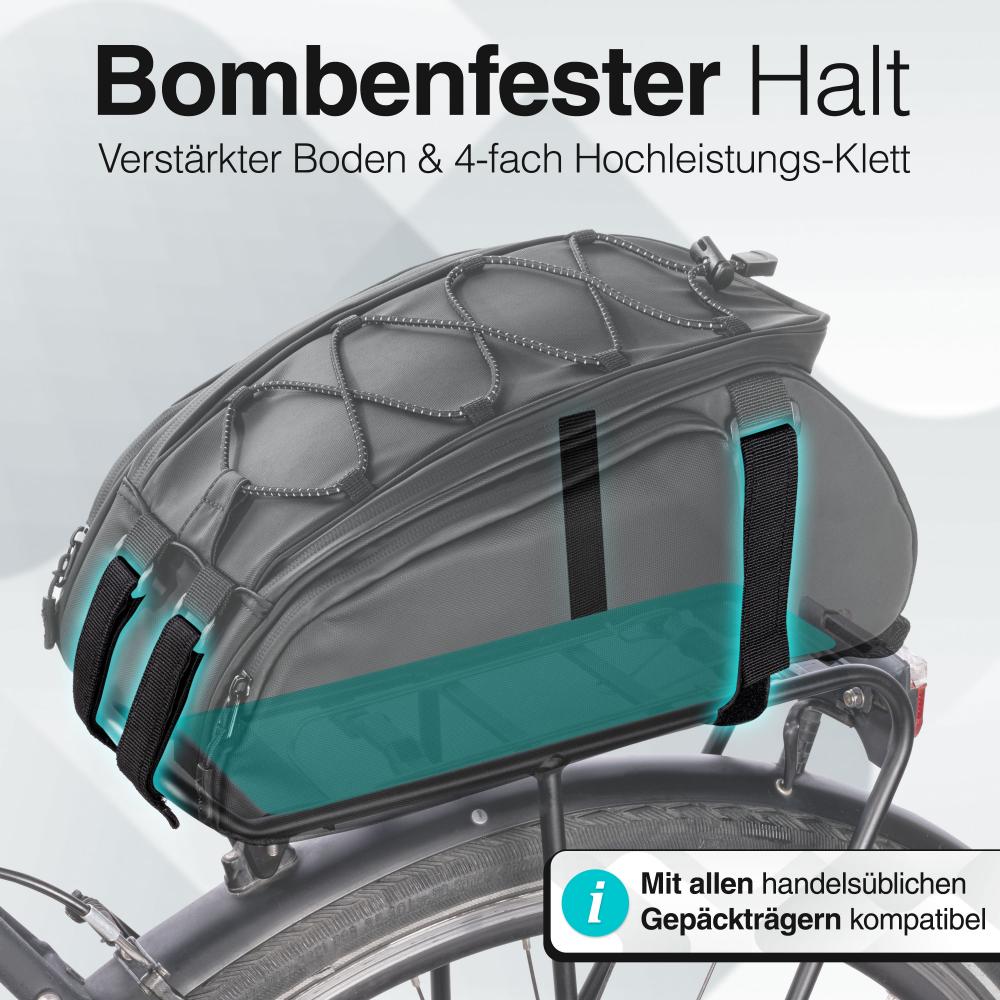 Valkental Gepäckträgertasche Trunk Bag schwarz mit Kühlung und Rucksackfunktion