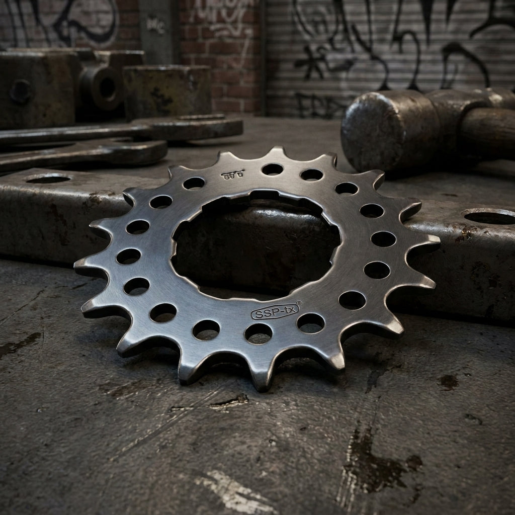 Point Single Speed Ritzel SSP-tx 16 Zähne aus wärmebehandeltem CroMo Stahl. Robustes, langlebiges Fahrradritzel für dein Single Speed.