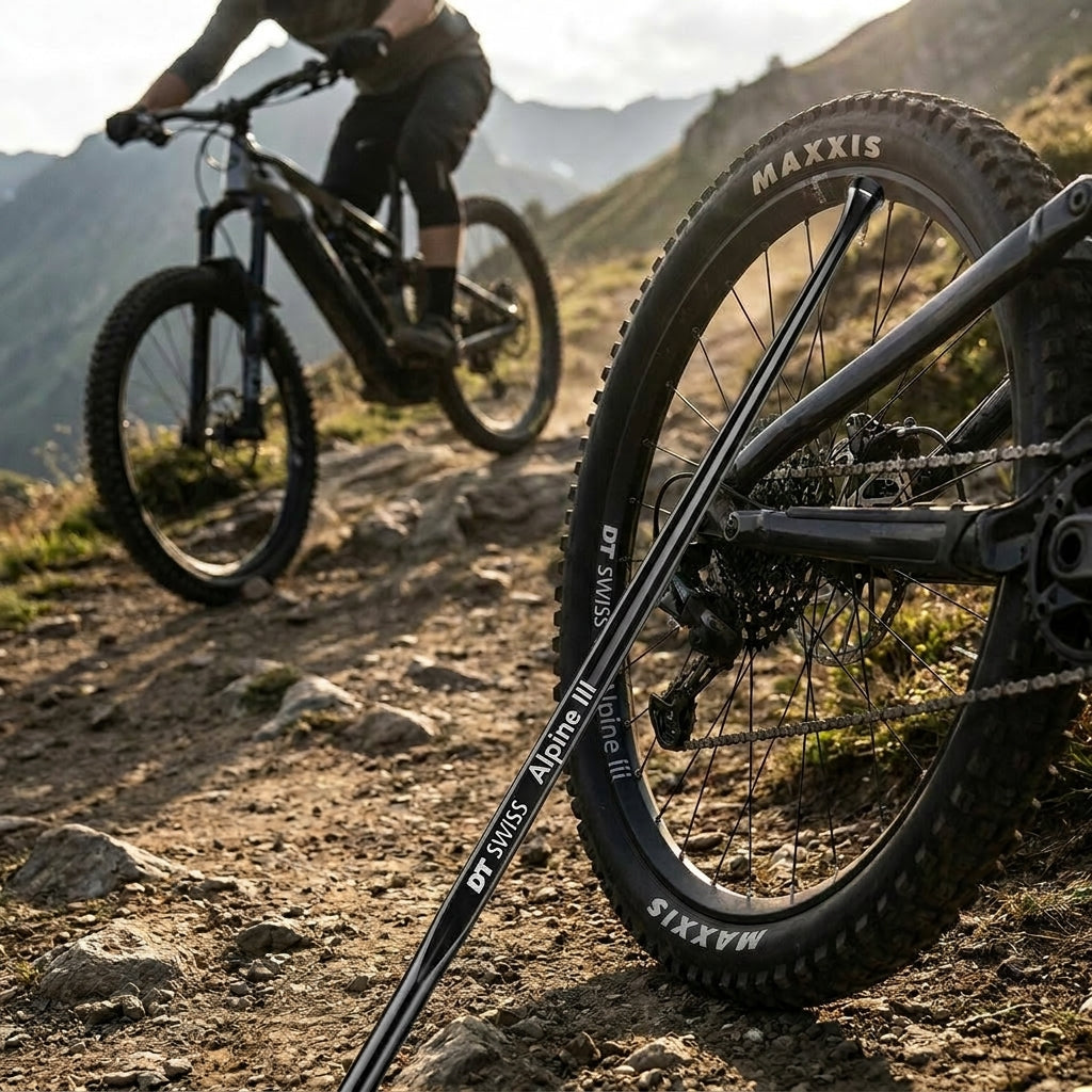 DT Swiss Alpine III Speiche schwarz für E-Bike und Tandem. Ultrastarke, leichte Laufradspeiche. Hohe Stabilität, 264mm.
