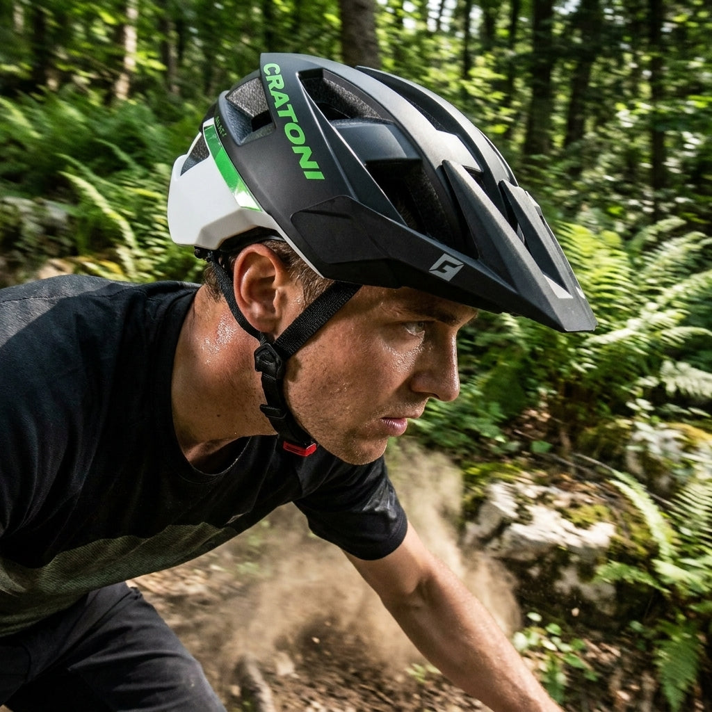 Cratoni AllSet MTB Fahrradhelm matt schwarz weiß. Leichter, komfortabler Mountainbike Helm mit 15 Belüftungsöffnungen.