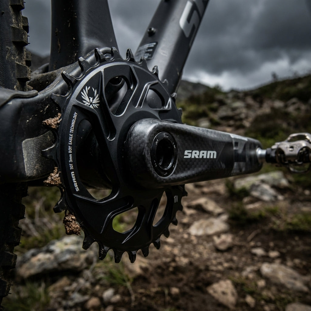 SRAM X-Sync Eagle 30T 3mm Boost Kettenblatt schwarz am MTB, präziser 12-fach Antrieb für Mountainbike.