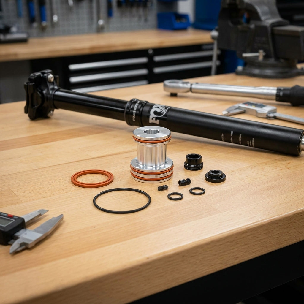 FOX Service Set Piston für Transfer Sattelstütze 125 mm Drop. Originalteile zur zuverlässigen Wartung Ihrer FOX Fahrradstütze.