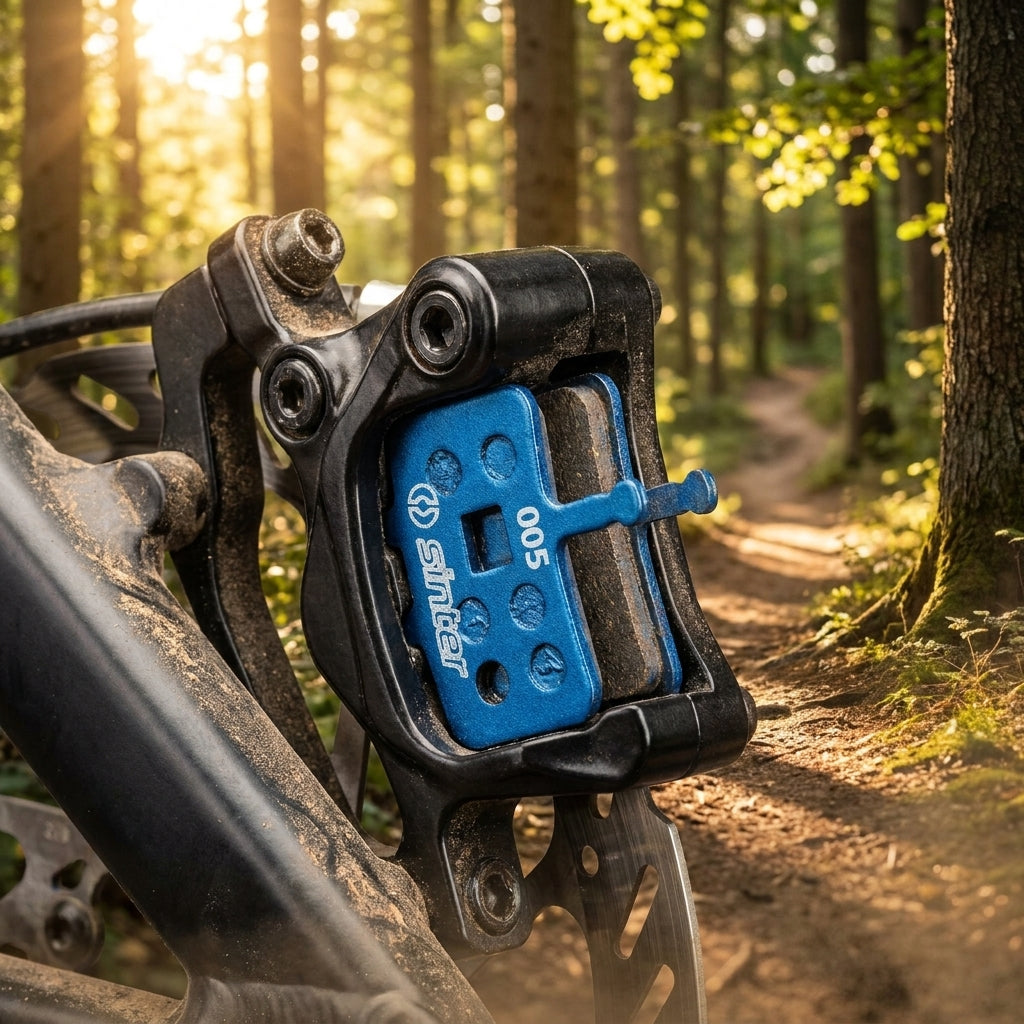 Blauer Sinter 005 Avid organisch Scheibenbremsbelag für E-Bike. Top Leistung und Sicherheit.