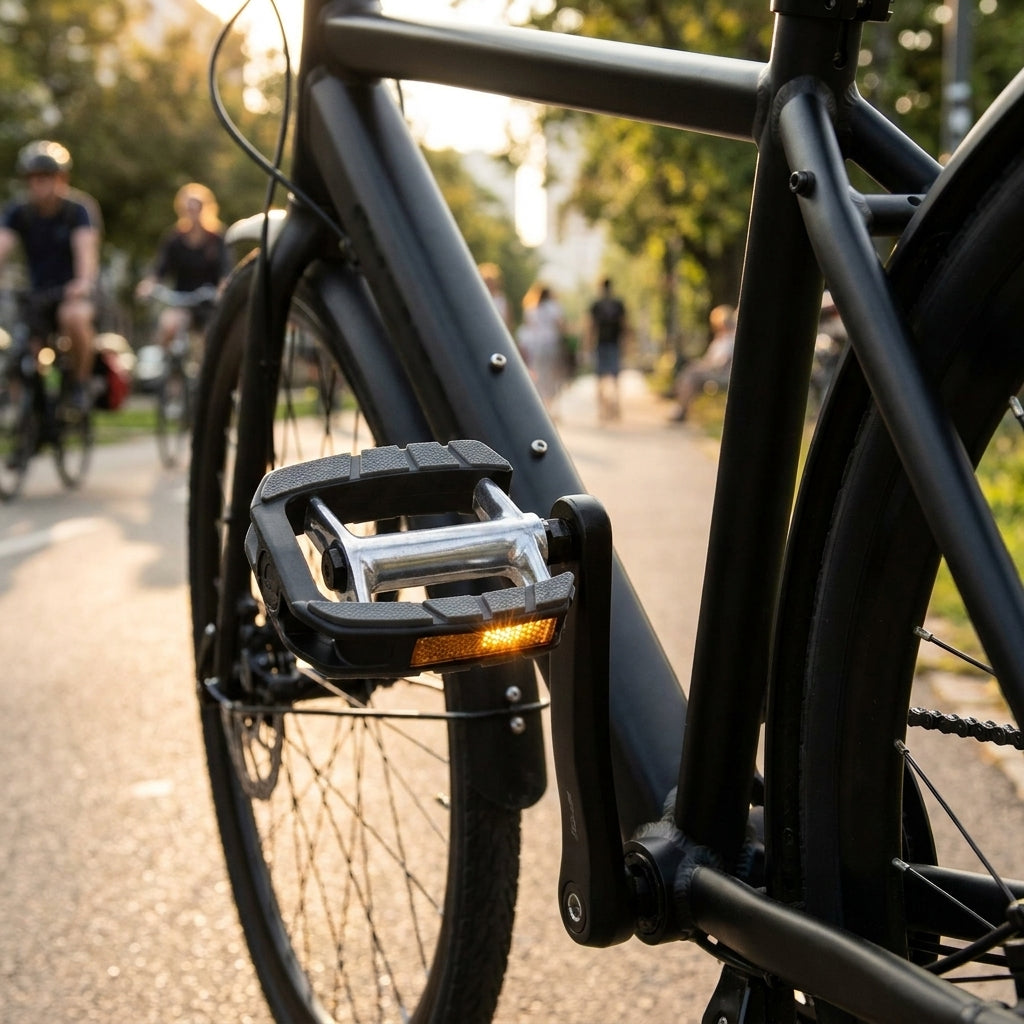 VP Fahrrad Pedal 192 ATB mit CR-MO Achse, Gummiauflage und Reflektor. Robust, sicher und komfortabel für Stadt & Gelände.