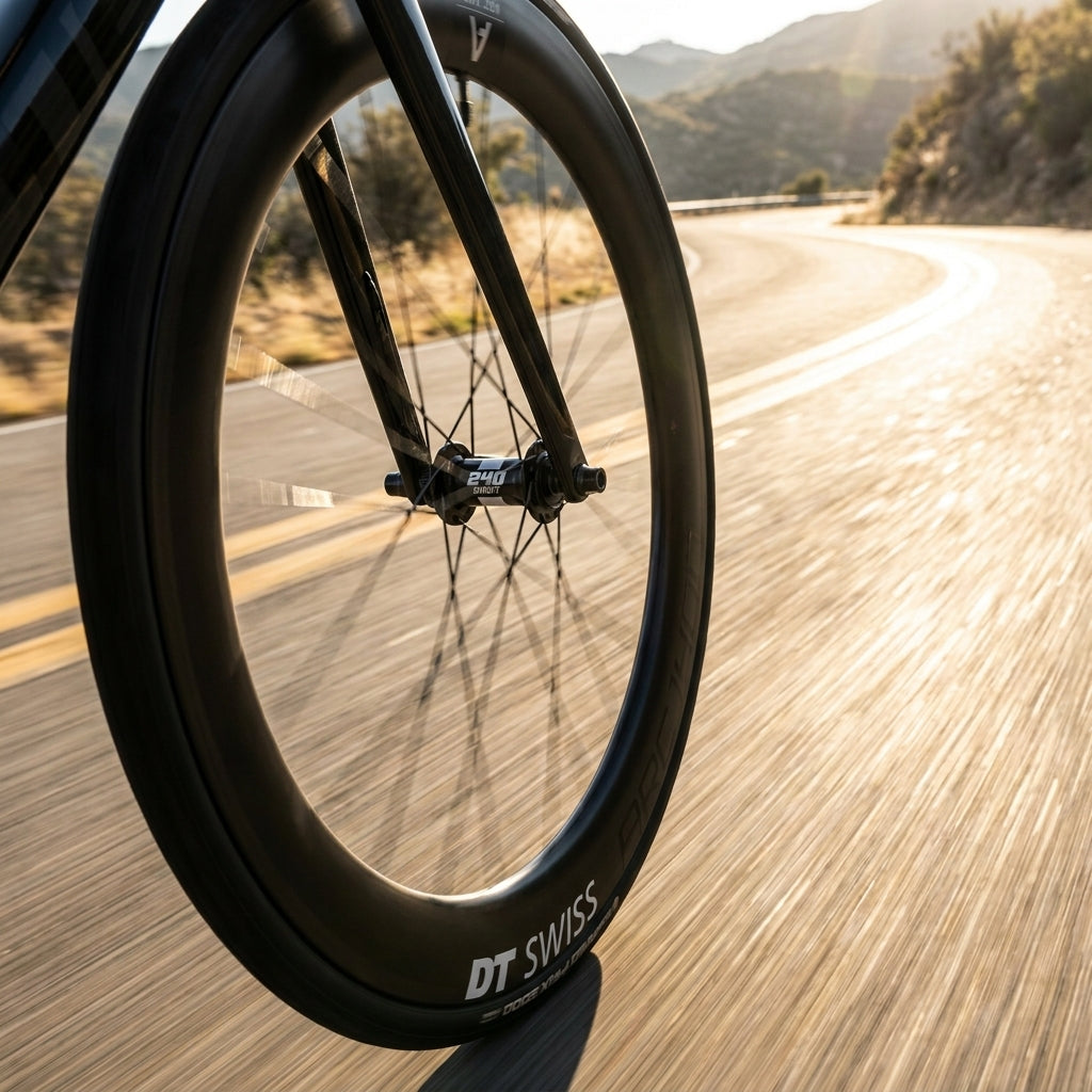 DT Swiss ARC 1400 Dicut 65 Carbon Laufrad für Rennrad. Aerodynamisch, High-End, schwarz, Scheibenbremse. Maximale Geschwindigkeit.
