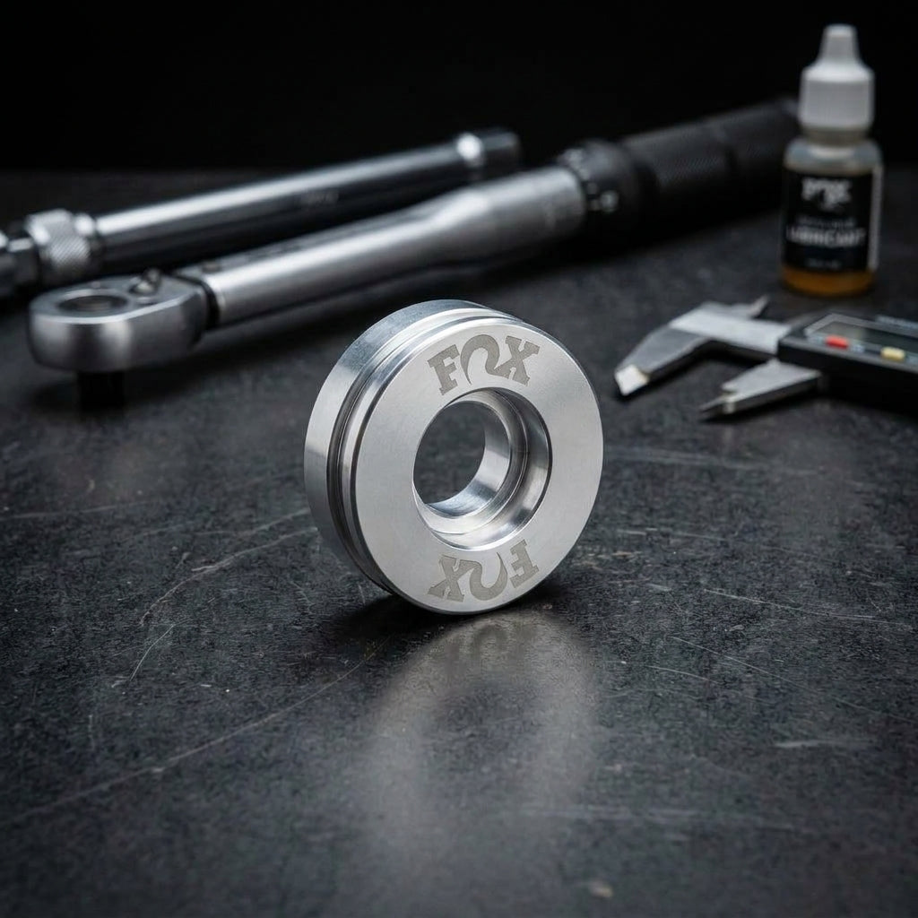 FOX Crush Washer für präzise Dämpfermontage am MTB. Hochwertiges Aluminium, 8mm Durchmesser, 27,43mm Breite. Optimale Federung.