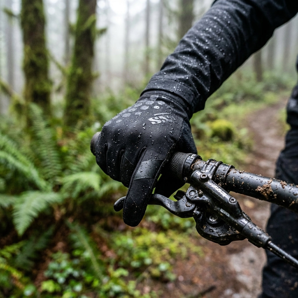 IXS Flow Windbreaker Gloves L schwarz: Winddichte, wasserabweisende MTB-Handschuhe für optimalen Grip und Komfort bei kühlem Wetter.