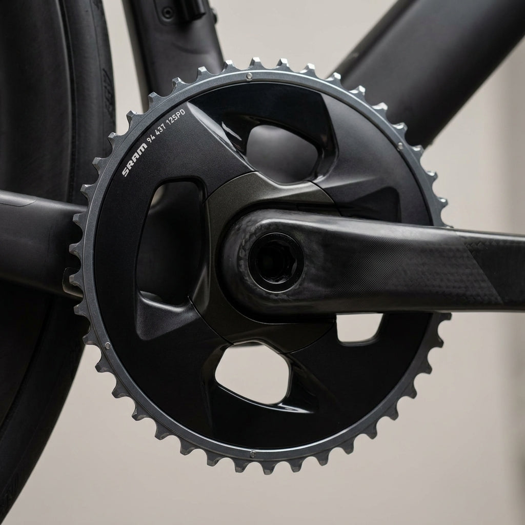 SRAM FORCE Rennrad Kettenblatt 94 43T 12-fach an Carbon-Kurbel.