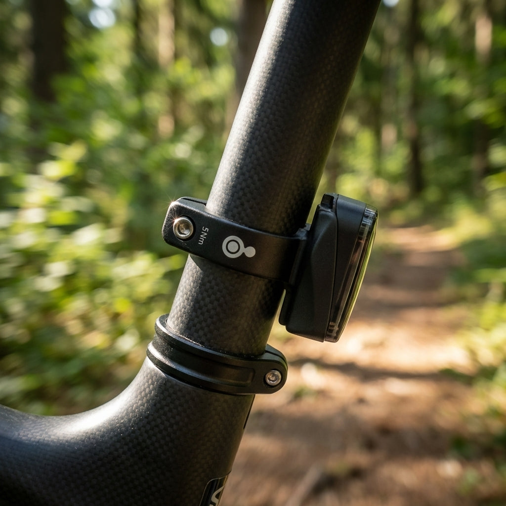Monkey Link Sattelklemme SC 34,9mm schwarz, hochwertige Aluminiumschelle an Carbon-Sattelstütze mit Licht.