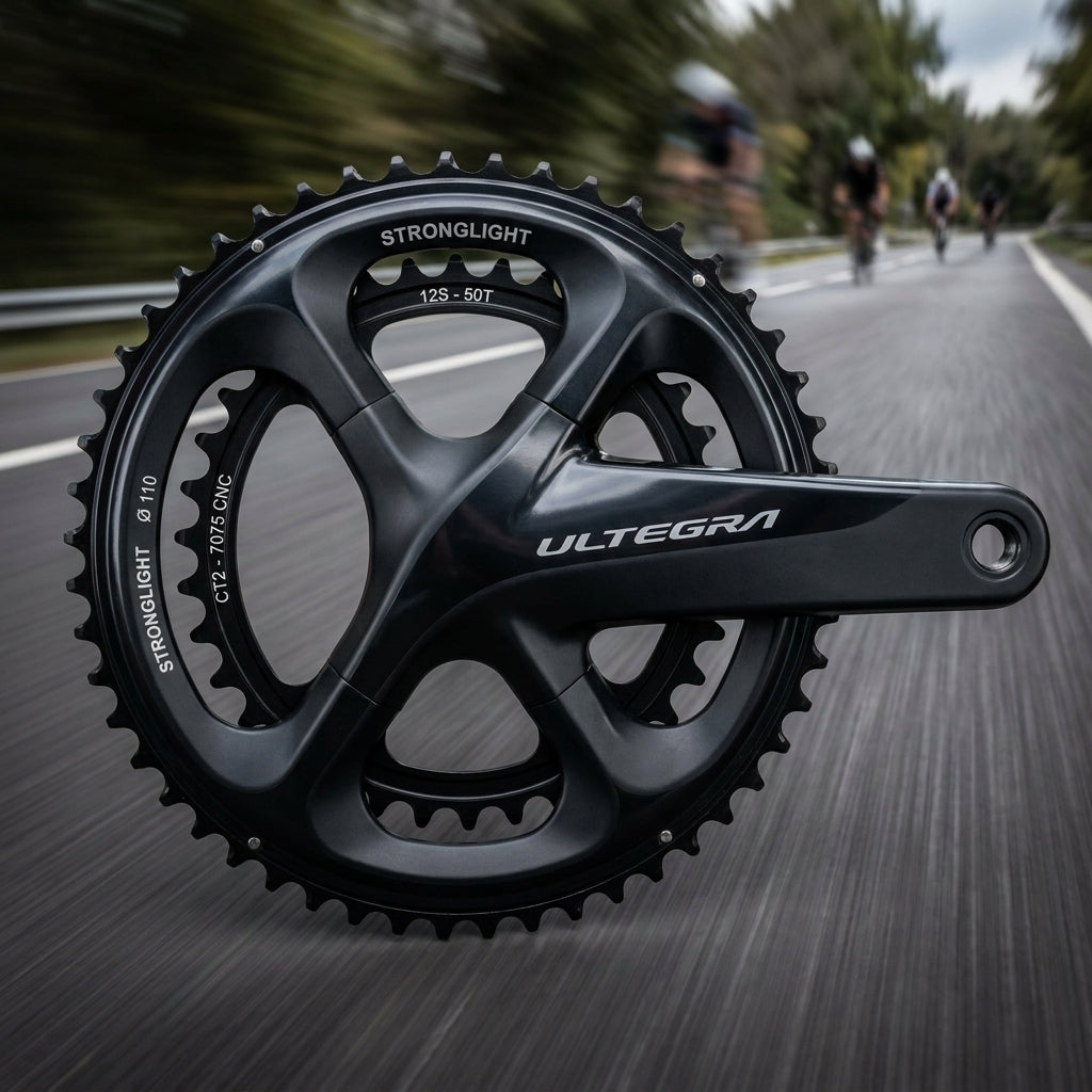Stronglight Kettenblatt FC-R8100 54T, schwarz, für Shimano Ultegra 12-fach Rennrad. Präzise Schaltperformance aus 7075 Aluminium.