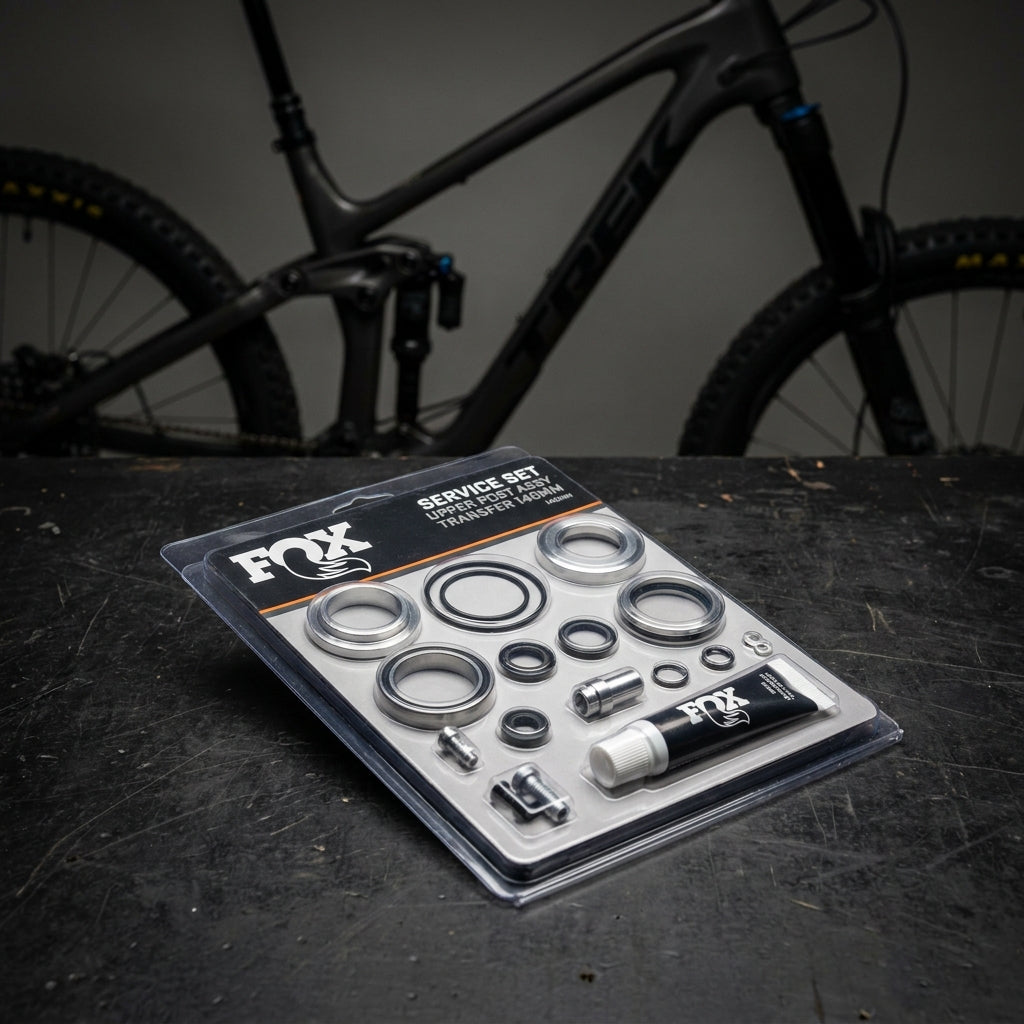 FOX Service Set Upper Post Assy Transfer 140mm intern: Zuverlässige Wartung für FOX Transfer Sattelstützen. Originalteile für reibungslose Funktion.