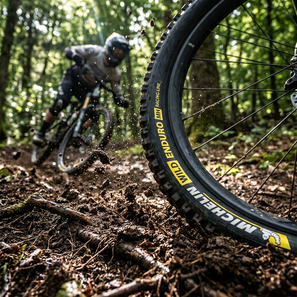 Michelin Wild Enduro MH Racing Line Faltreifen 28x2,5. Maximaler Grip & Traktion für anspruchsvolle Enduro & Trail Mountainbike Trails.
