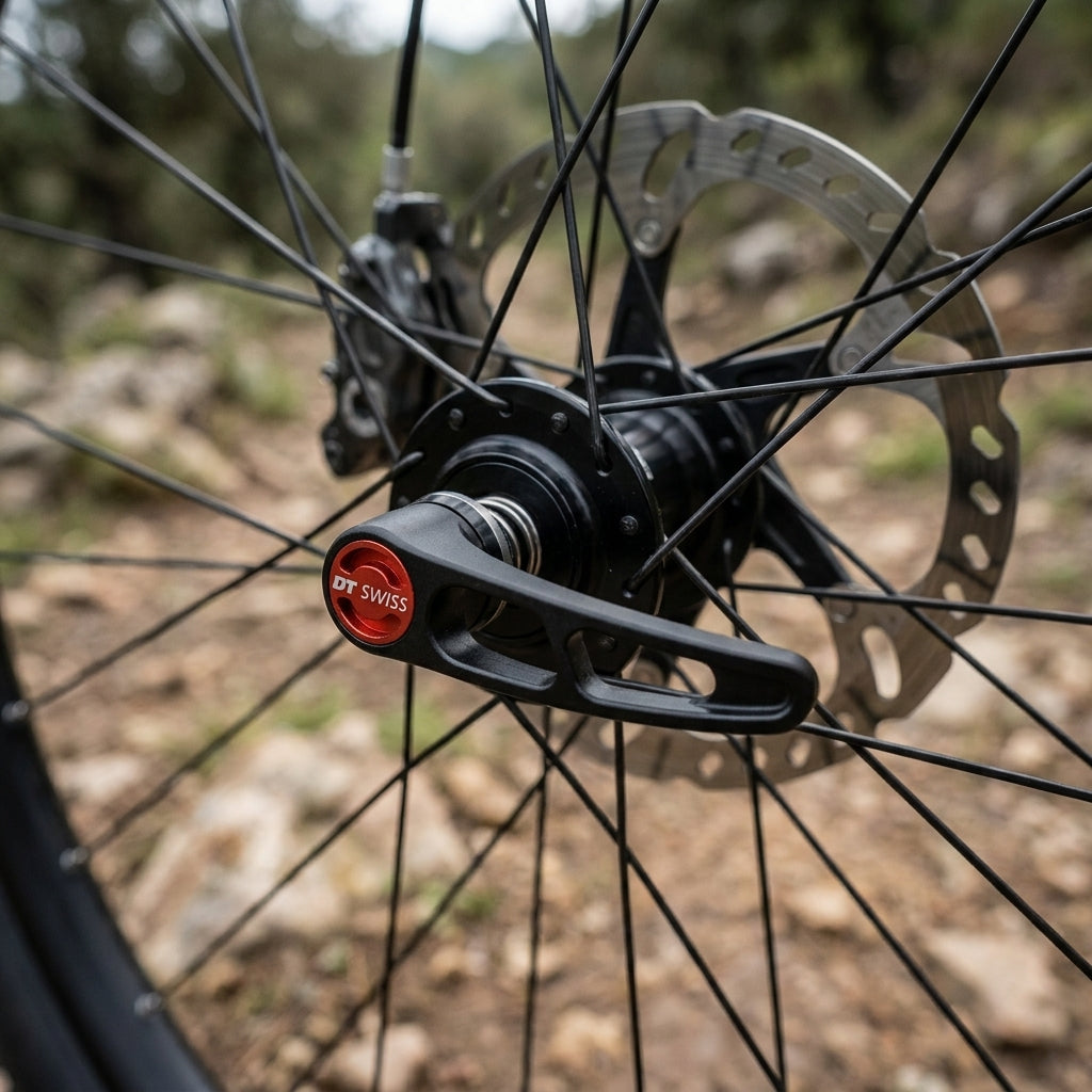 DT Swiss Schnellspanner RWS Aluhebel 100mm schwarz für Scheibenbremsen. Maximale Klemmkraft, sichere Radbefestigung.