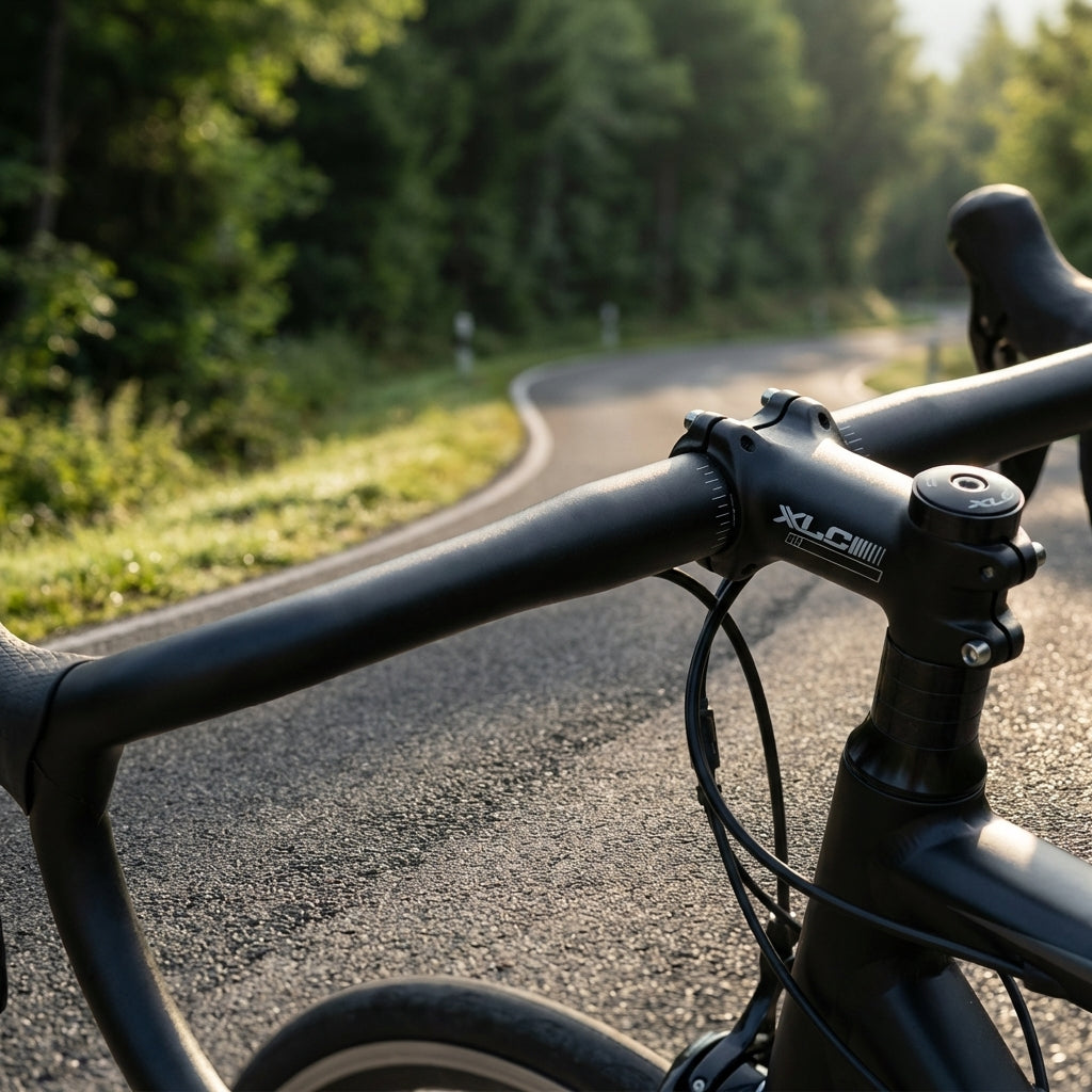 XLC Road-Bar HB-R05 Rennradlenker 440mm aus schwarzem Aluminium 6061-T6 für ergonomische Aerodynamik.