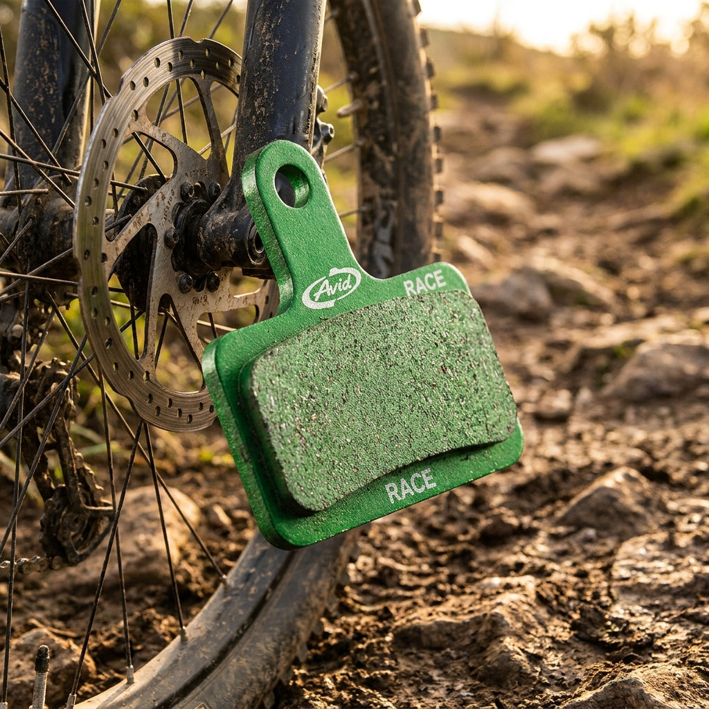 Grüner Scheibenbremsbelag Sinter 005 organisch für Avid MTB Race. 25 Stück für maximale Bremsleistung und Kontrolle.