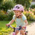 Cratoni Kinderhelm Maxster Kid in Rosa glänzend mit Herzmuster, Größe XS/S 46-51cm, für Fahrrad und Laufrad.