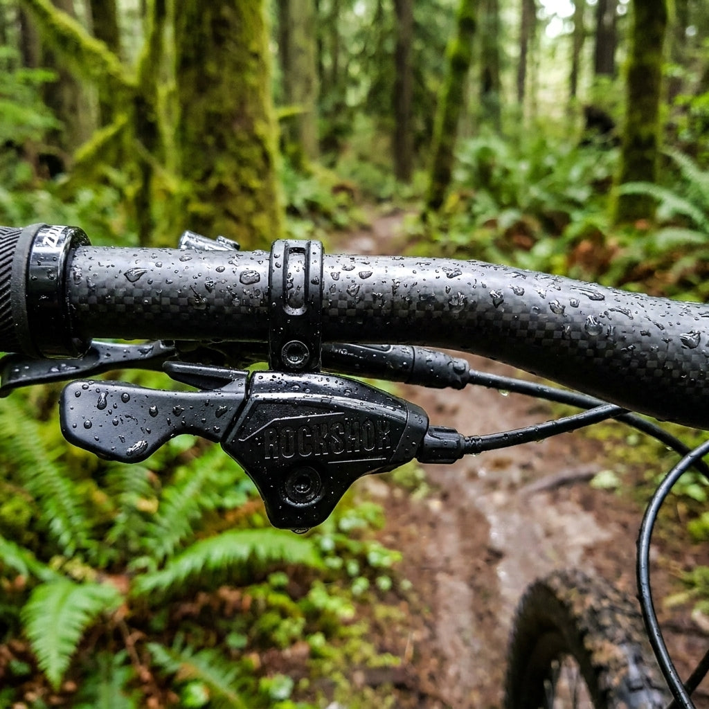 RockShox Remote Upgrade Kit OneLoc für Mountainbike-Federung, schwarz, am Lenker montiert, optimiert für Trail-Kontrolle.