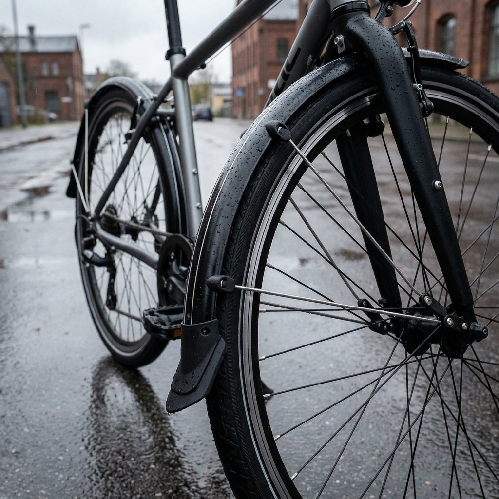 Messingschlager Schutzblech 24 Zoll, schwarz. Robustes Kunststoff-Set für Fahrrad, Cityrad, Jugendrad. Effektiver Spritzschutz, einfache Montage.
