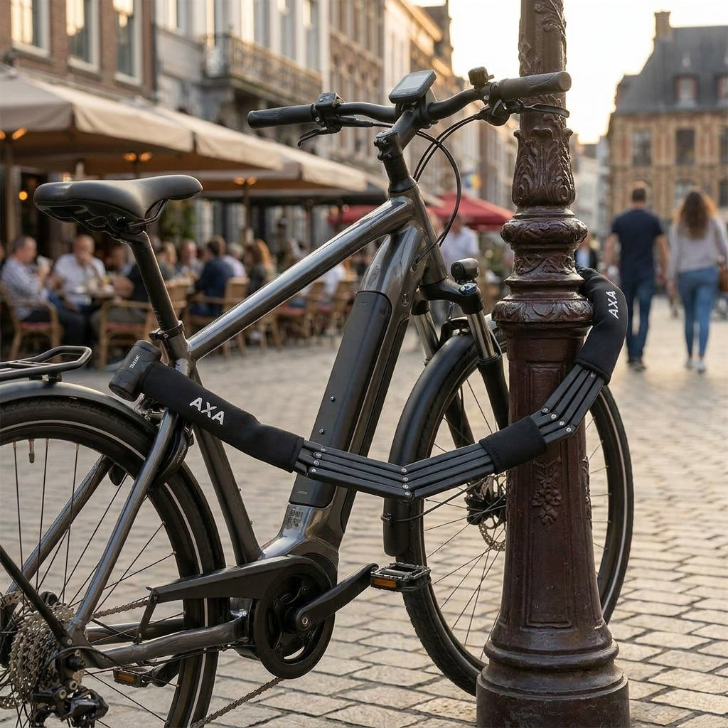 AXA Faltschloss Foldable 8-130: Hochsicheres, flexibles Fahrradschloss für E-Bikes. 130cm Länge, Diebstahlschutz, Lackschutz.